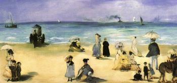 Edouard Manet : On the beach at Boulogne